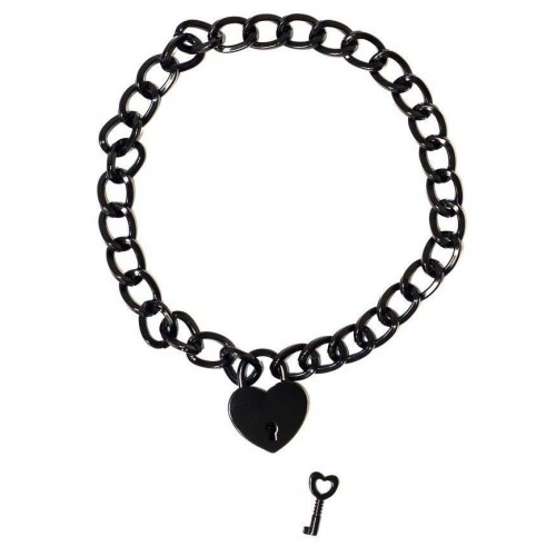Купить Черный ошейник Embrace с ключиком код товара: 1093-02lola/Арт.219976. Онлайн секс-шоп в СПб - EroticOasis 