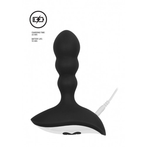 Фото товара: Черный массажер простаты с пультом N 78 Rechargeable Anal Stimulator - 12 см., код товара: SON078BLK/Арт.220018, номер 1