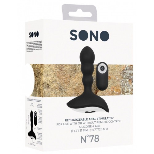 Фото товара: Черный массажер простаты с пультом N 78 Rechargeable Anal Stimulator - 12 см., код товара: SON078BLK/Арт.220018, номер 2