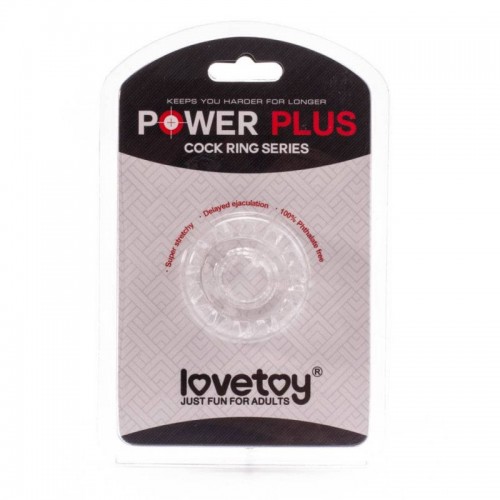 Фото товара: Прозрачное кольцо с лучиками POWER PLUS Cockring, код товара: LV1432 clear/Арт.220443, номер 1