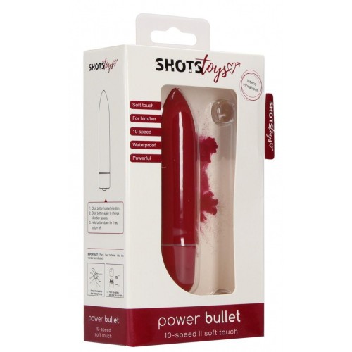 Фото товара: Красная удлинённая вибропуля Power Bullet Black - 8,3 см., код товара: SHT048RED/Арт.220493, номер 1