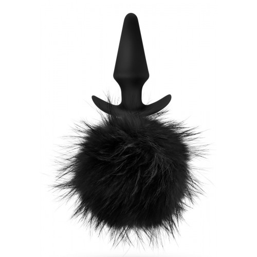Купить Силиконовая анальная пробка с чёрным заячьим хвостом Bunny Tail Pom Plug - 12,7 см. код товара: BL-59215/Арт.222550. Секс-шоп в СПб - EROTICOASIS | Интим товары для взрослых 