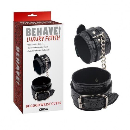 Фото товара: Черные наручники Be good Wrist Cuffs, код товара: CN-632125452/Арт.222899, номер 1