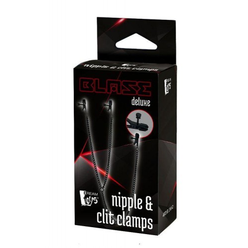 Фото товара: Черные зажимы на соски и клитор на цепочке DELUXE NIPPLE & CLIT CLAMPS, код товара: 21642/Арт.223412, номер 1