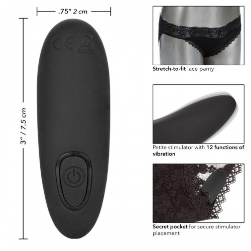 Фото товара: Черные кружевные трусики с вибромассажером Remote Control Panty Set L/XL, код товара: SE-0077-92-3/Арт.223471, номер 1