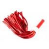 Фото товара: Красная плеть из натуральной кожи с белой меховой отделкой - 50 см., код товара: 20008ars/Арт.223519, номер 1