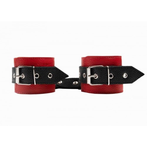 Фото товара: Красно-черные наручники с фиксацией на двух карабинах, код товара: 910-14 BX DD/Арт.223837, номер 3