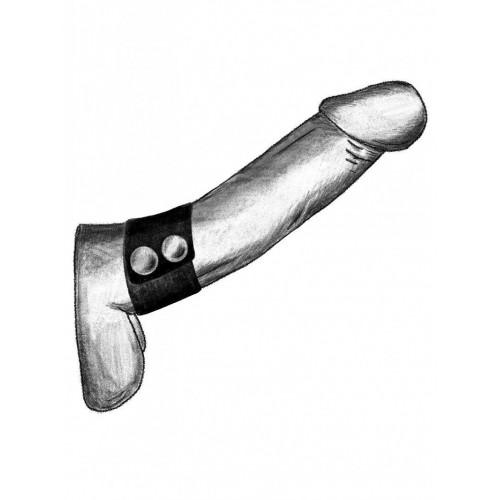 Фото товара: Черный ремень-утяжка на пенис на заклепках, код товара: 901-02 BX DD/Арт.223867, номер 1