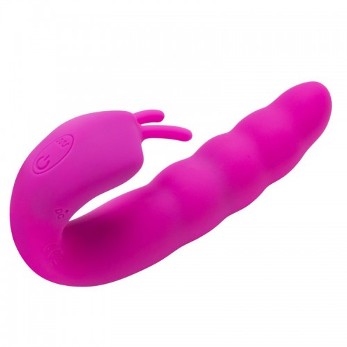 Фото товара: Розовый вибратор Ribbed Dual Stimulator - 17 см., код товара: 183314 pink / Арт.224721, номер 1