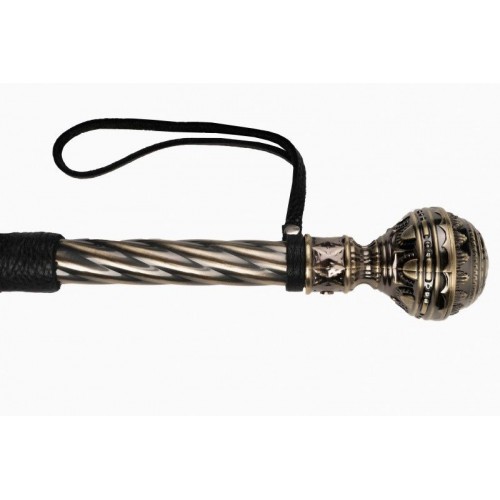 Фото товара: Черная плеть-флогер с витой ручкой в виде шара - 60 см., код товара: 911-17 BX DD/Арт.225124, номер 2