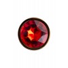 Фото товара: Золотистая гладкая коническая анальная пробка с красным кристаллом - 7 см., код товара: 690123/Арт.225916, номер 3