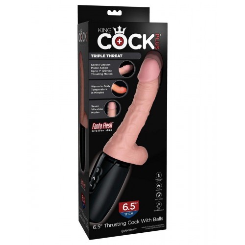 Фото товара: Хай-тек вибратор с функцией толкания 6.5 Thrusting Cock With Balls, код товара: PD5728-21/Арт.225920, номер 1