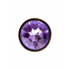 Фото товара: Золотистая анальная втулка с фиолетовым стразом - 7 см., код товара: 690121/Арт.225979, номер 3