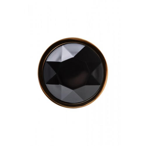 Фото товара: Золотистая гладкая анальная пробка с черным кристаллом - 7 см., код товара: 690122/Арт.225980, номер 3