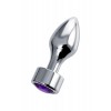 Фото товара: Серебристая анальная пробка с фиолетовым кристаллом - 9,5 см., код товара: 690124/Арт.225981, номер 1