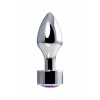 Фото товара: Серебристая анальная пробка с фиолетовым кристаллом - 9,5 см., код товара: 690124/Арт.225981, номер 2