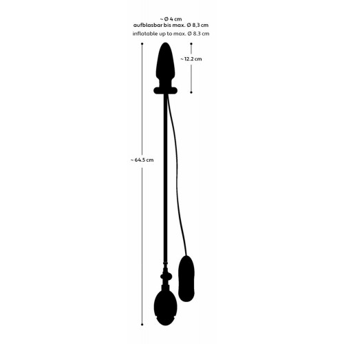 Фото товара: Черная надувная анальная пробка Inflatable Vibrating Butt Plug - 12,2 см., код товара: 05964340000/Арт.226651, номер 3