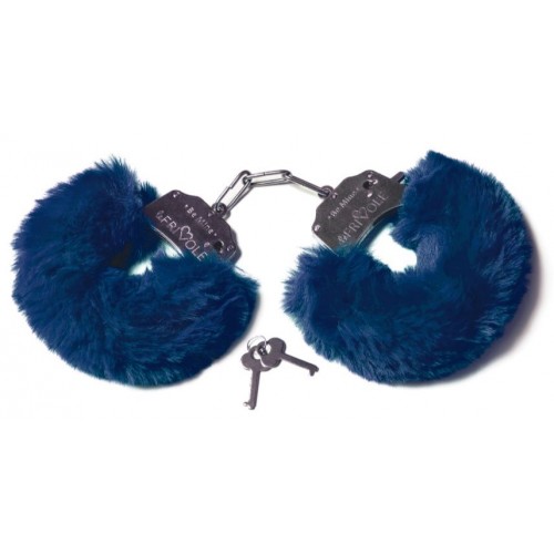 Купить Шикарные темно-синие меховые наручники с ключиками код товара: 06207/Арт.229759. Секс-шоп в СПб - EROTICOASIS | Интим товары для взрослых 