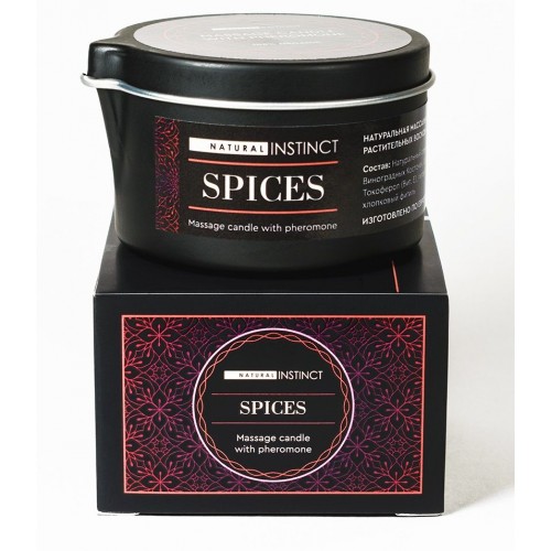 Фото товара: Массажная свеча с феромонами Natural Instinct SPICES - 70 мл., код товара: 2478/Арт.229766, номер 1