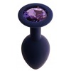 Купить Черничная анальная пробка с фиолетовым кристаллом Gamma L - 9,4 см. код товара: 06135L/Арт.230780. Секс-шоп в СПб - EROTICOASIS | Интим товары для взрослых 