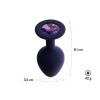 Фото товара: Черничная анальная пробка с фиолетовым кристаллом Gamma M - 8,1 см., код товара: 06135M/Арт.230781, номер 1