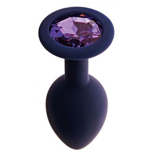 Купить Черничная анальная пробка с фиолетовым кристаллом Gamma M - 8,1 см. код товара: 06135M/Арт.230781. Секс-шоп в СПб - EROTICOASIS | Интим товары для взрослых 