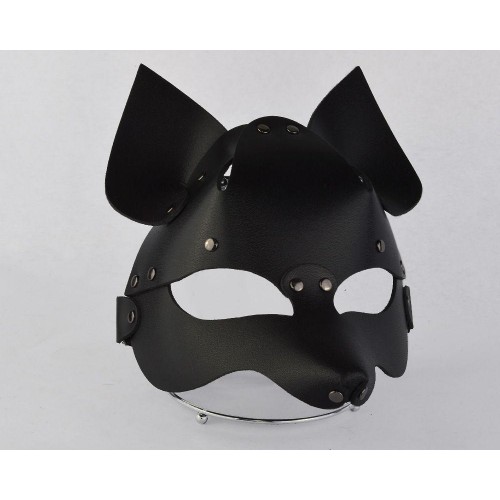 Купить Черная кожаная маска  Лиса код товара: 3414-1/Арт.232104. Секс-шоп в СПб - EROTICOASIS | Интим товары для взрослых 