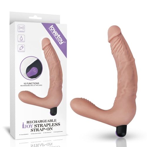 Фото товара: Телесный безремневой вибрострапон Rechargeable IJOY Real Strapless Strap on - 21 см., код товара: LV430200FL/Арт.233035, номер 1