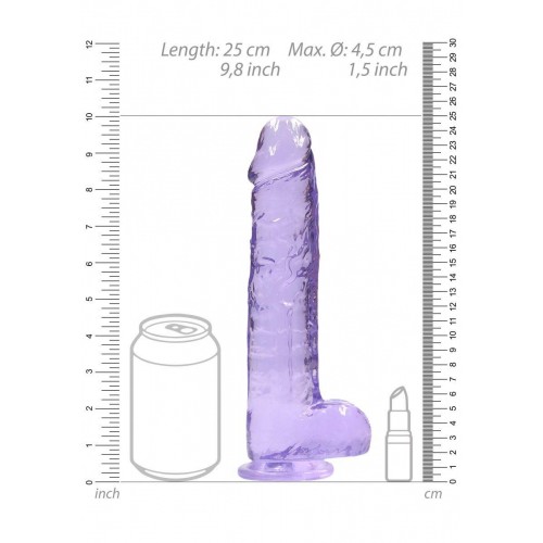 Фото товара: Фиолетовый фаллоимитатор Realrock Crystal Clear 9 inch - 25 см., код товара: REA093PUR/Арт.233295, номер 2