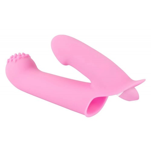 Фото товара: Нежно-розовая двойная вибронасадка на палец Vibrating Finger Extension - 17 см., код товара: 05500940000/Арт.233776, номер 2