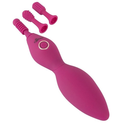 Купить Ярко-розовый клиторальный вибратор с 3 насадками Spot Vibrator with 3 Tips - 17,9 см. код товара: 05510310000/Арт.234781. Онлайн секс-шоп в СПб - EroticOasis 