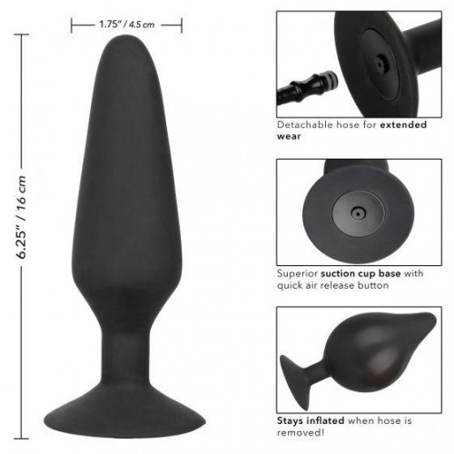 Фото товара: Черная расширяющаяся анальная пробка XL Silicone Inflatable Plug - 16 см., код товара: SE-0430-30-3/Арт.235349, номер 2