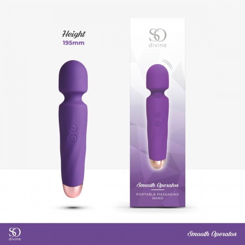 Фото товара: Фиолетовый вибромассажер Smooth Operator Rechargeable Wand - 19,5 см., код товара: J01615 / Арт.235435, номер 2