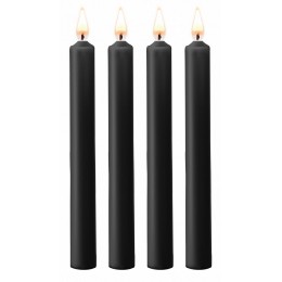 Набор из 4 черных восковых свечей Teasing Wax Candles Large