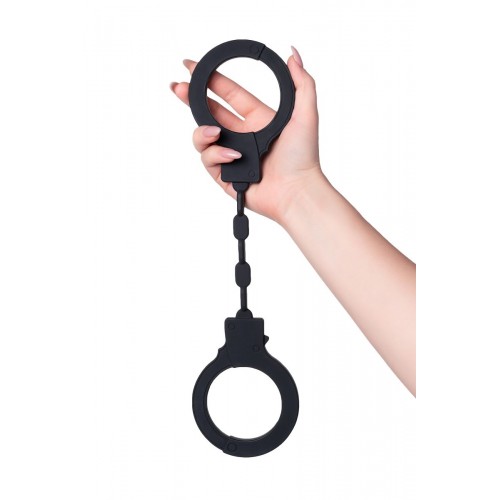Фото товара: Черные силиконовые наручники  Штучки-дрючки, код товара: 690062/Арт.236782, номер 2
