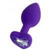 Купить Фиолетовая анальная втулка с прозрачным стразом-сердечком - 7 см. код товара: 690024/Арт.236909. Секс-шоп в СПб - EROTICOASIS | Интим товары для взрослых 