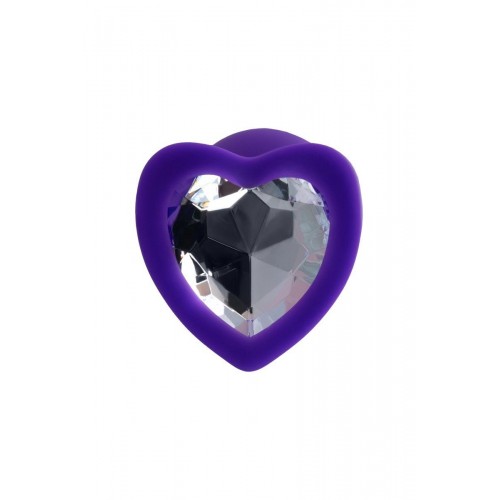 Фото товара: Фиолетовая анальная втулка с прозрачным стразом-сердечком - 7 см., код товара: 690024/Арт.236909, номер 2