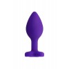 Фото товара: Фиолетовая анальная втулка с прозрачным стразом-сердечком - 7 см., код товара: 690024/Арт.236909, номер 3