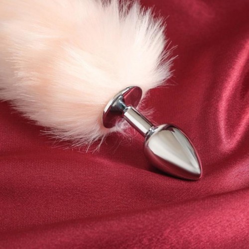 Фото товара: Серебристая анальная втулка с розовым хвостом, код товара: 6256971/Арт.238564, номер 2