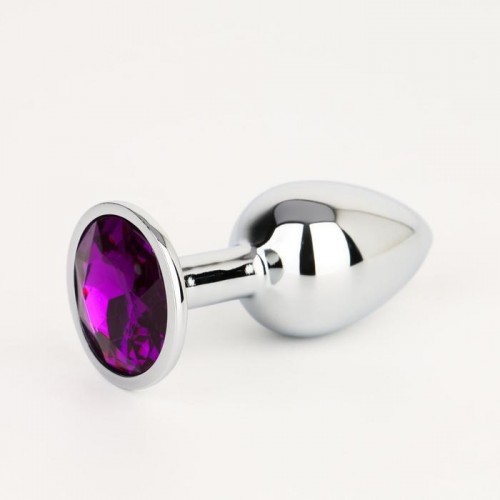 Фото товара: Серебристая анальная втулочка с фиолетовым кристаллом - 7 см., код товара: 5215658/Арт.238680, номер 1