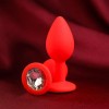 Купить Красная анальная пробка с прозрачным кристаллом - 7,2 см. код товара: 6256980/Арт.238684. Секс-шоп в СПб - EROTICOASIS | Интим товары для взрослых 