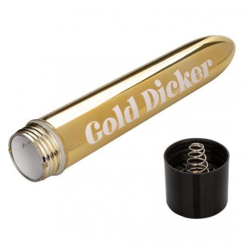 Фото товара: Золотистый классический вибратор Naughty Bits Gold Dicker Personal Vibrator - 19 см., код товара: SE-4410-10-3/Арт.239652, номер 5