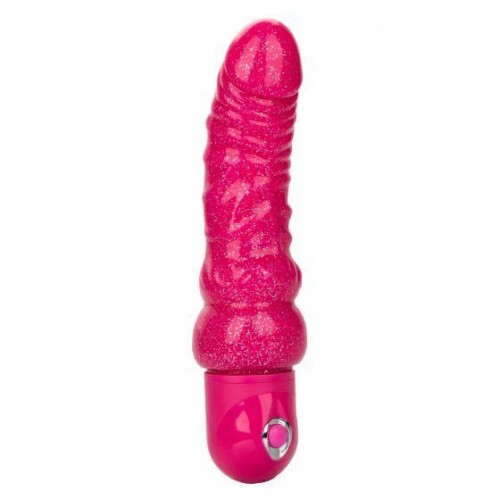 Купить Розовый вибратор-реалистик с блестками Naughty Bits Lady Boner Bendable Personal Vibrator - 20 см. код товара: SE-4410-65-3/Арт.239654. Секс-шоп в СПб - EROTICOASIS | Интим товары для взрослых 