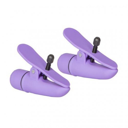 Фото товара: Фиолетовые зажимы-прищепки с вибрацией Nipplettes, код товара: SE-2589-14-2/Арт.239668, номер 1