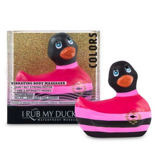 Фото товара: Вибратор-уточка I Rub My Duckie 2.0 Colors с черно-розовыми полосками, код товара: 27372/Арт.239728, номер 1