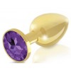 Фото товара: Набор из 2 золотистых анальных пробок с фиолетовыми кристаллами Booty Plug Original Luxury Set, код товара: E25901 / Арт.239758, номер 2