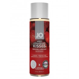 Лубрикант на водной основе с ароматом клубники JO Flavored Strawberry Kisses - 60 мл.
