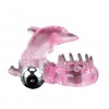 Фото товара: Розовое виброкольцо-дельфин с шипами, код товара: BI-010133-1-0101/Арт.33483, номер 1