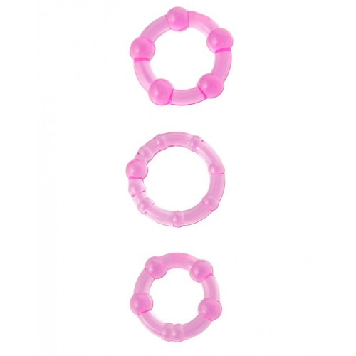 Купить Набор из 3 стимулирующих эрекционных колец розового цвета код товара: 888300-3/Арт.34332. Секс-шоп в СПб - EROTICOASIS | Интим товары для взрослых 