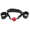 Купить Кляп-наручники с красным шариком Breathable Ball Gag Restraint код товара: PD3935-00/Арт.34900. Секс-шоп в СПб - EROTICOASIS | Интим товары для взрослых 